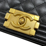 シャネル CHANEL ボーイシャネル20 A67085 ブラック ゴールド金具 キャビアスキン レディース ショルダーバッグ