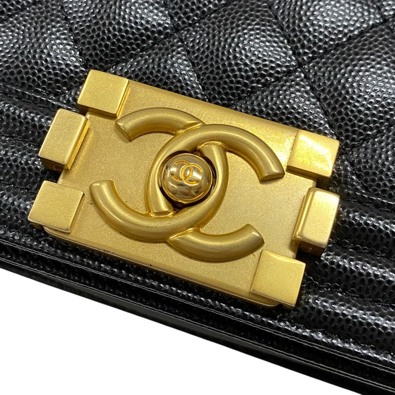 シャネル CHANEL ボーイシャネル20 A67085 ブラック ゴールド金具 キャビアスキン レディース ショルダーバッグ