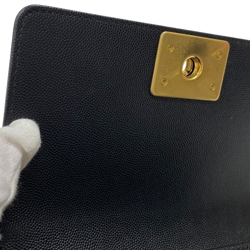 シャネル CHANEL ボーイシャネル20 A67085 ブラック ゴールド金具 キャビアスキン レディース ショルダーバッグ