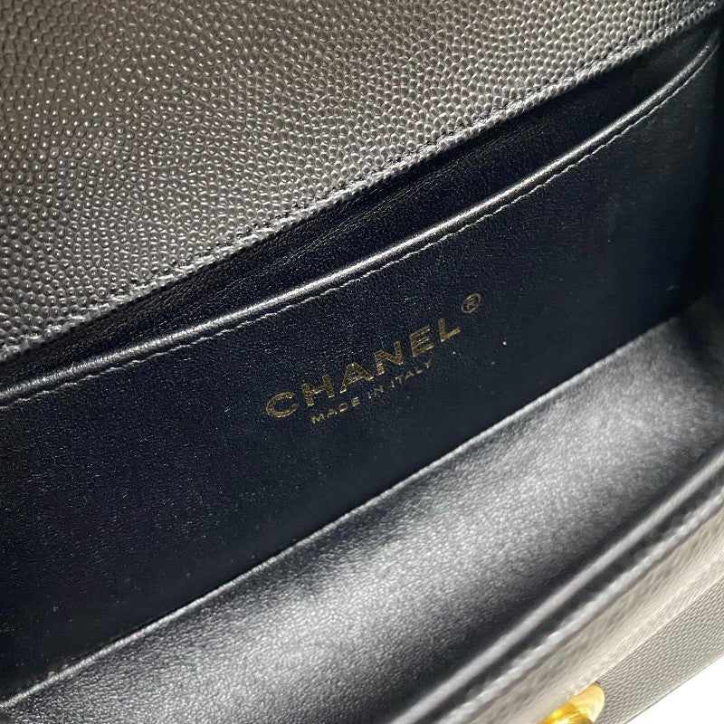 シャネル CHANEL ボーイシャネル20 A67085 ブラック ゴールド金具 キャビアスキン レディース ショルダーバッグ