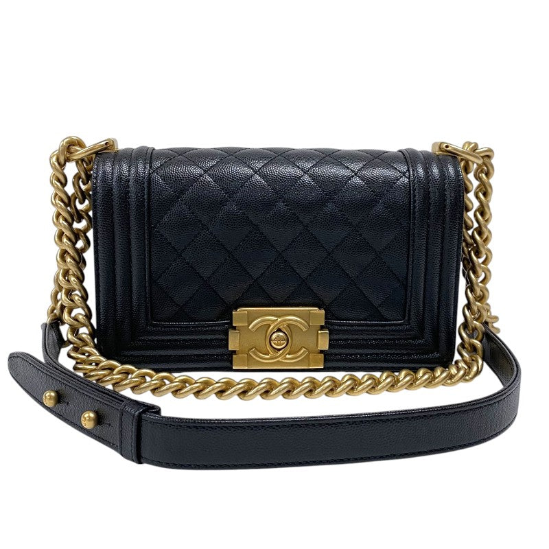 シャネル CHANEL ボーイシャネル20 A67085 ブラック ゴールド金具 キャビアスキン レディース ショルダーバッグ