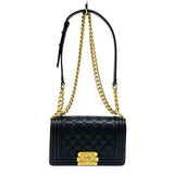 シャネル CHANEL ボーイシャネル20 A67085 ブラック ゴールド金具 キャビアスキン レディース ショルダーバッグ