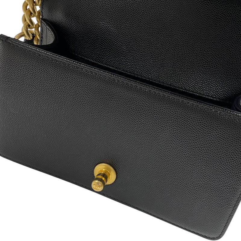シャネル CHANEL ボーイシャネル20 A67085 ブラック ゴールド金具 キャビアスキン レディース ショルダーバッグ
