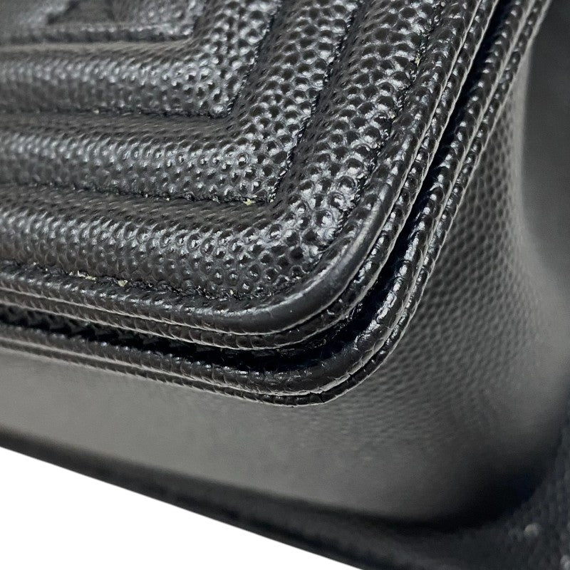 シャネル CHANEL ボーイシャネル20 A67085 ブラック ゴールド金具 キャビアスキン レディース ショルダーバッグ