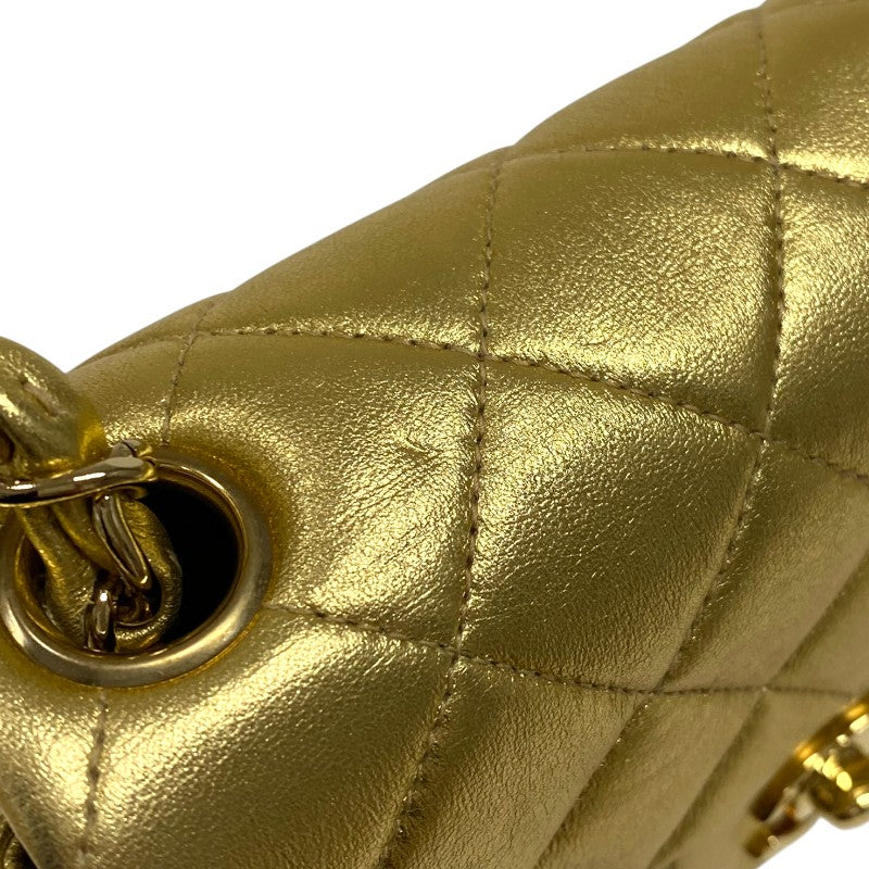 シャネル CHANEL ミニマトラッセ18 A01115 7番台 ゴールド ゴールド金具 ラムスキン レディース ショルダーバッグ