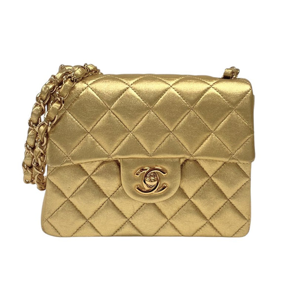 シャネル CHANEL ミニマトラッセ18 A01115 7番台 ゴールド ゴールド金具 ラムスキン レディース ショルダーバッグ