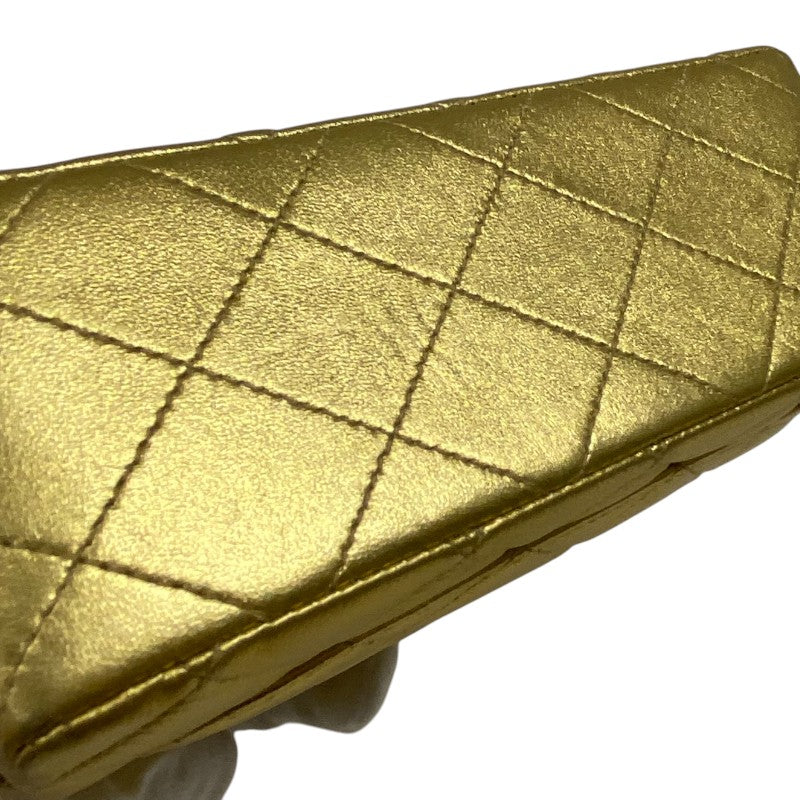 シャネル CHANEL ミニマトラッセ18 A01115 7番台 ゴールド ゴールド金具 ラムスキン レディース ショルダーバッグ