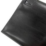 エルメス HERMES ケリー28 外縫い 〇Y刻 ブラック ゴールド金具 ボックスカーフ レディース ハンドバッグ ショルダーバッグ