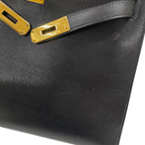 エルメス HERMES ケリー28 外縫い 〇Y刻 ブラック ゴールド金具 ボックスカーフ レディース ハンドバッグ ショルダーバッグ
