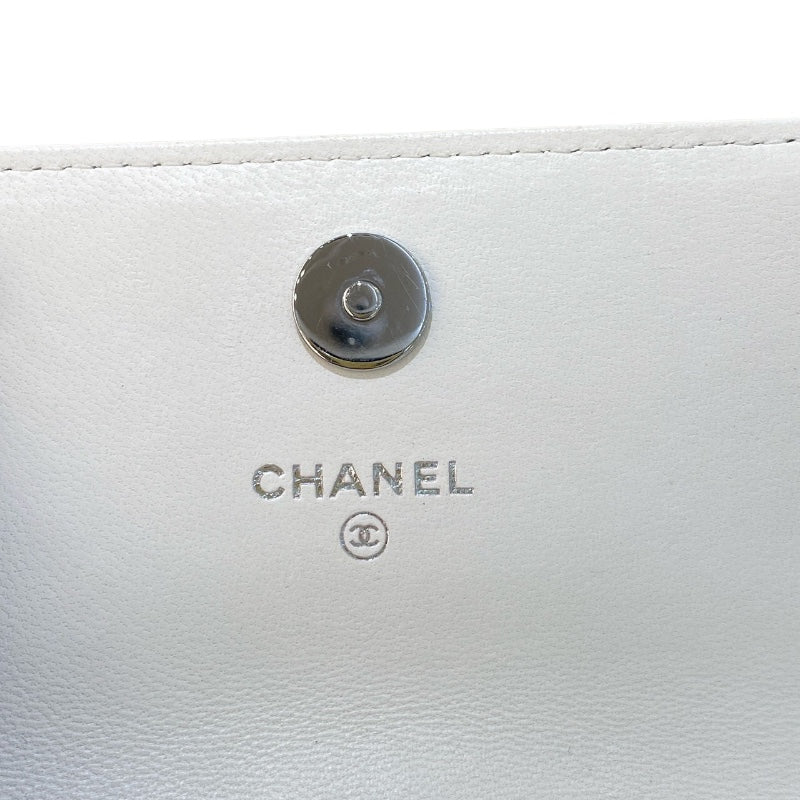 シャネル CHANEL ジュエルフック カードケース AP2397 ホワイト/BK金具 ラムスキン レディース カードケース