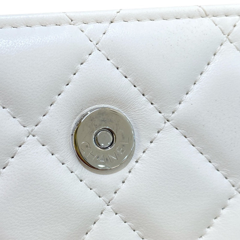 シャネル CHANEL ジュエルフック カードケース AP2397 ホワイト/BK金具 ラムスキン レディース カードケース