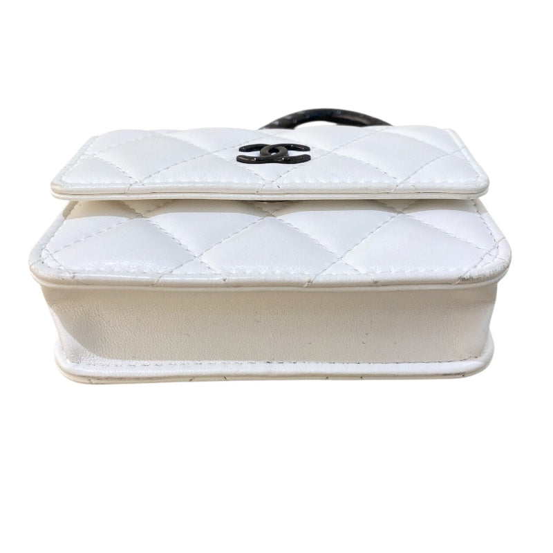 シャネル CHANEL ジュエルフック カードケース AP2397 ホワイト/BK金具 ラムスキン レディース カードケース