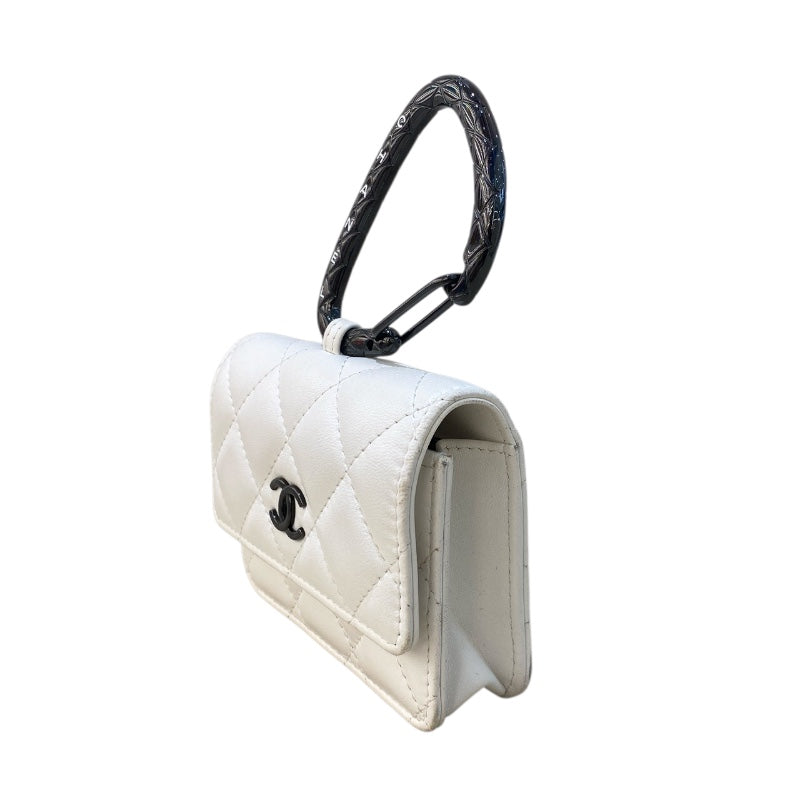 シャネル CHANEL ジュエルフック カードケース AP2397 ホワイト/BK金具 ラムスキン レディース カードケース
