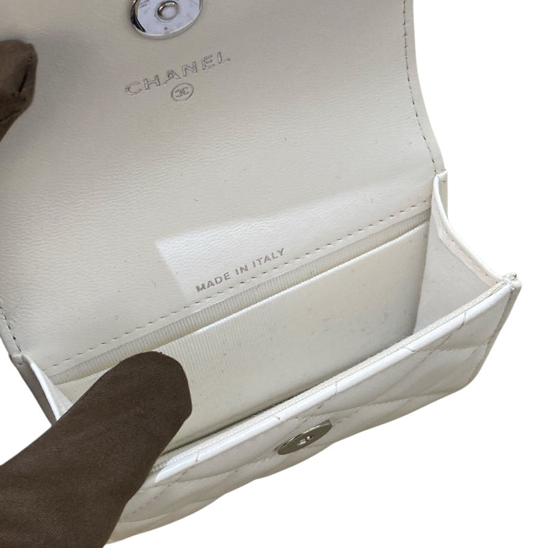 シャネル CHANEL ジュエルフック カードケース AP2397 ホワイト/BK金具 ラムスキン レディース カードケース