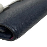 エルメス HERMES コンスタンスウォレット C刻 ブルーインディゴ×トスカ シルバー金具 エプソン レディース 二つ折り財布