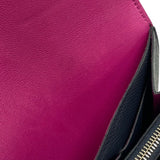 エルメス HERMES コンスタンスウォレット C刻 ブルーインディゴ×トスカ シルバー金具 エプソン レディース 二つ折り財布