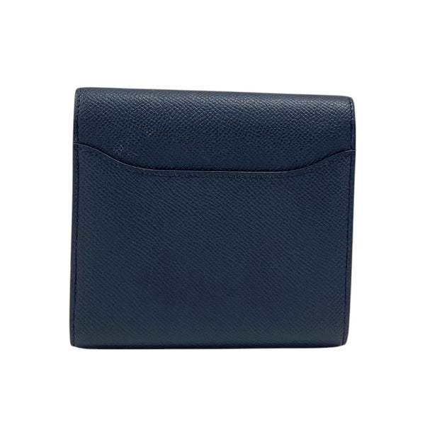 エルメス HERMES コンスタンスウォレット C刻 ブルーインディゴ×トスカ シルバー金具 エプソン レディース 二つ折り財布