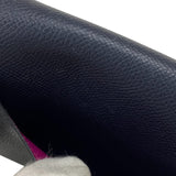 エルメス HERMES コンスタンスウォレット C刻 ブルーインディゴ×トスカ シルバー金具 エプソン レディース 二つ折り財布