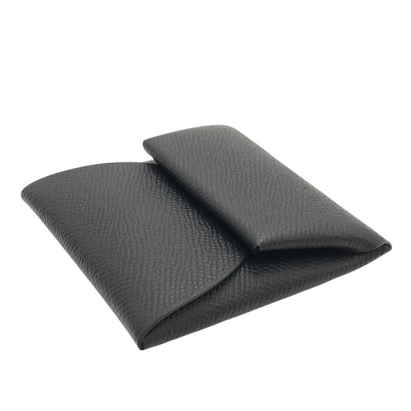 エルメス HERMES バスティア B刻 ブラック×SV金具 エプソン レディース コインケース