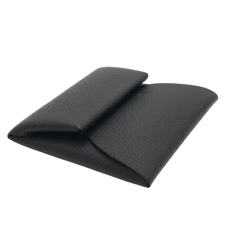 エルメス HERMES バスティア B刻 ブラック×SV金具 エプソン レディース コインケース