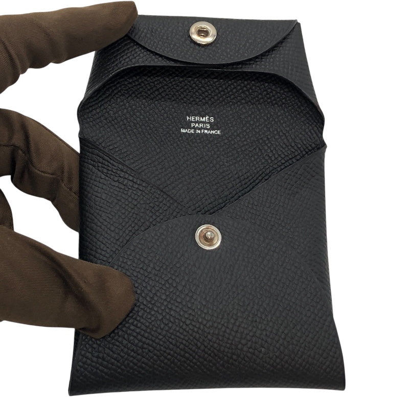 エルメス HERMES バスティア B刻 ブラック×SV金具 エプソン レディース コインケース