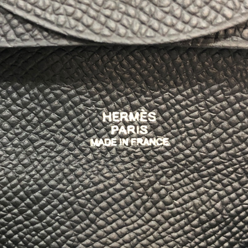 エルメス HERMES バスティア B刻 ブラック×SV金具 エプソン レディース コインケース