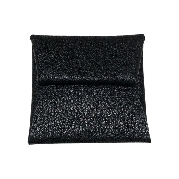 エルメス HERMES バスティア W刻 ブラック シェーブル レディース コインケース