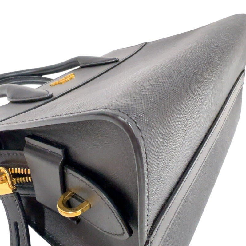 プラダ PRADA エスプラナードハンドバッグ 1BA045 ブラック　ゴールド金具 サフィアーノ・カーフ レディース ハンドバッグ