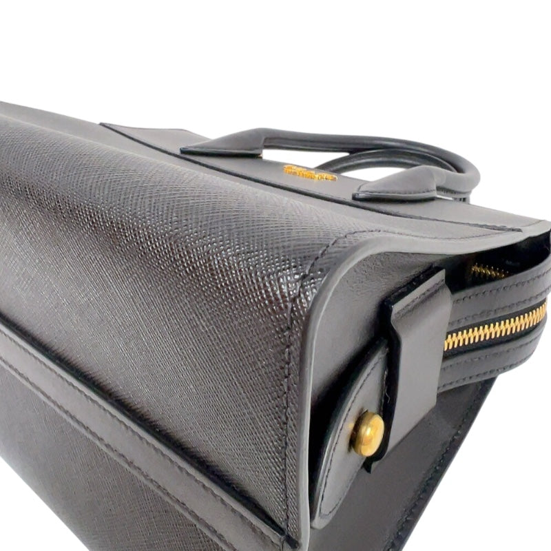 プラダ PRADA エスプラナードハンドバッグ 1BA045 ブラック　ゴールド金具 サフィアーノ・カーフ レディース ハンドバッグ