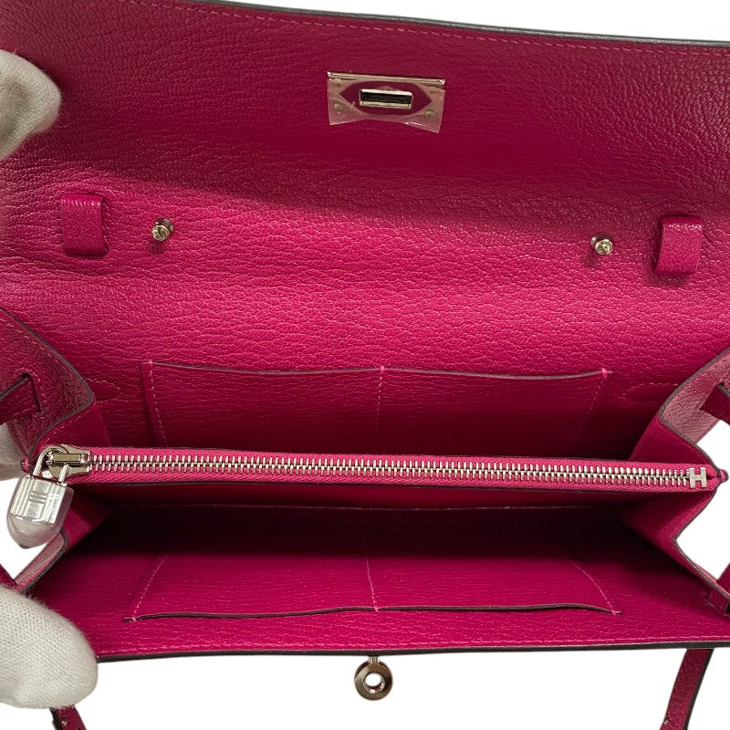 エルメス HERMES ケリートゥーゴー U刻 ローズメキシコ シルバー金具 シェーブル レディース ショルダーバッグ クラッチバッグ
