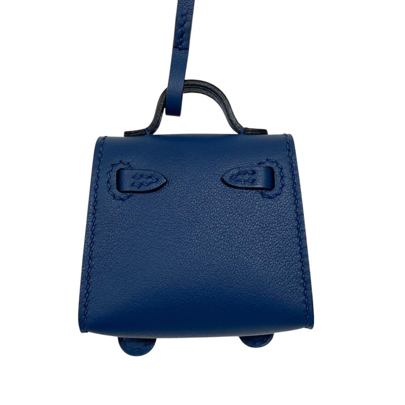 エルメス HERMES ケリードールチャーム U刻 ディープブルー シルバー金具 タデラクト ユニセックス バッグチャーム