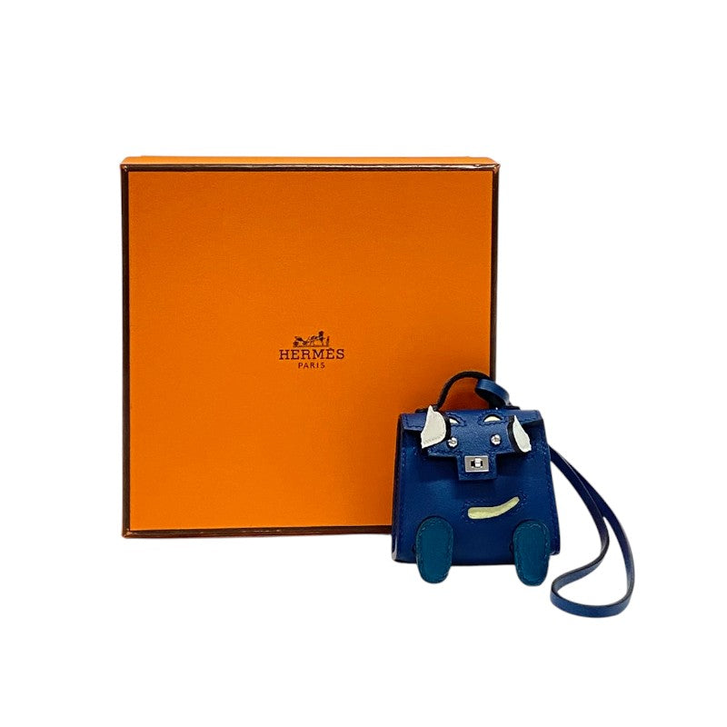 エルメス HERMES ケリードールチャーム U刻 ディープブルー シルバー金具 タデラクト ユニセックス バッグチャーム