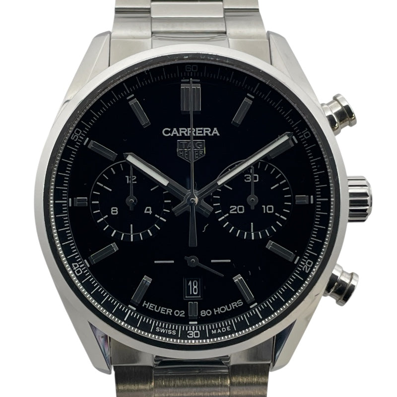 タグ・ホイヤー TAG HEUER カレラ キャリバー ホイヤー02 クロノグラフ CBN2010.BA0642 ブラック SS 自動巻き メンズ 腕時計