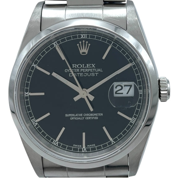 ロレックス ROLEX デイトジャスト A番 16200 ブラック SS 自動巻き