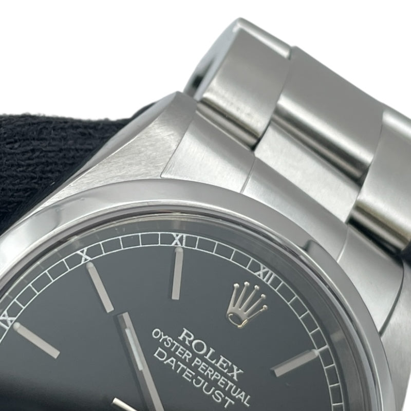 ロレックス ROLEX デイトジャスト A番 16200 ブラック SS 自動巻き メンズ 腕時計