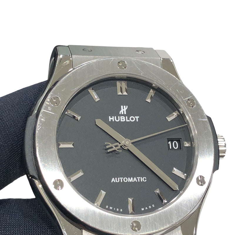 ウブロ HUBLOT クラッシックフュージョン　チタニウム 511.NX.1171.LR SS/純正ラバー メンズ 腕時計
