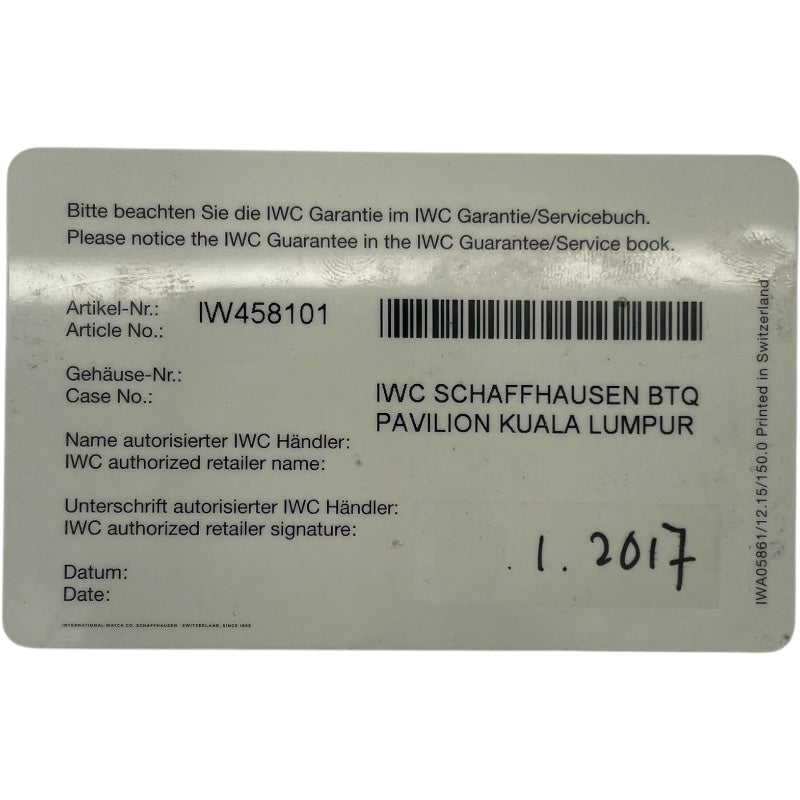 インターナショナルウォッチカンパニー IWC ポートフィノミッドサイズオートマティック IW458101 シルバー SS メンズ 腕時計