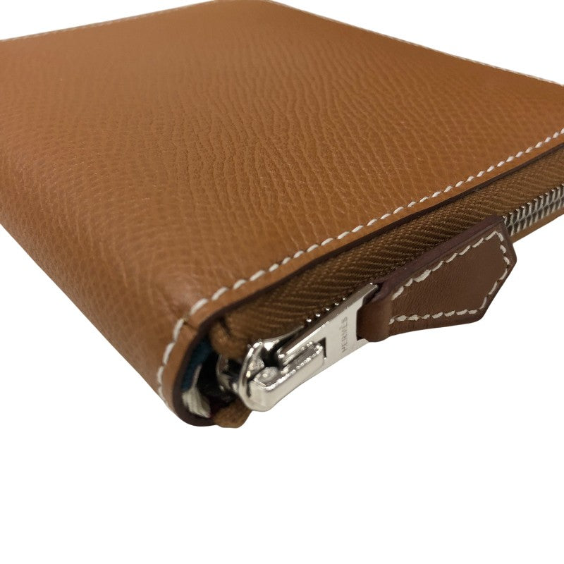 エルメス HERMES アザップコンパクトシルクイン Z刻 ゴールド シルバー金具 エプソン レディース コインケース