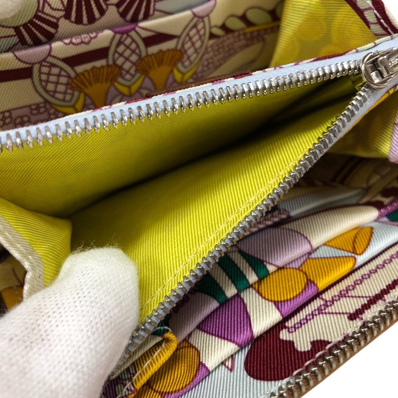 エルメス HERMES アザップコンパクトシルクイン Z刻 ゴールド シルバー金具 エプソン レディース コインケース