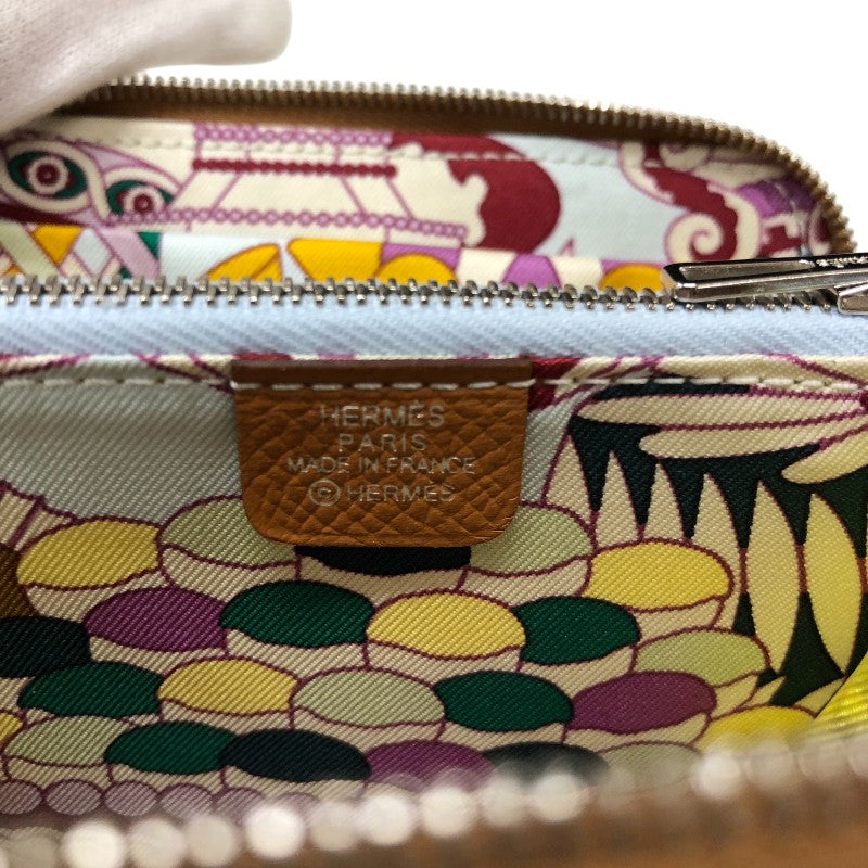 エルメス HERMES アザップコンパクトシルクイン Z刻 ゴールド シルバー金具 エプソン レディース コインケース
