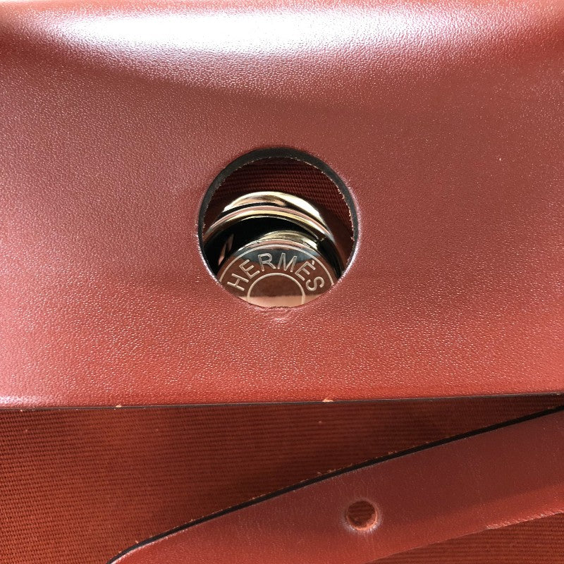 エルメス HERMES エールバッグジップPM B刻印 キュイーブル・ルージュアッシュ シルバー金具 トワル・ハンター レディース ハンドバッグ