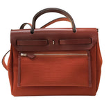 エルメス HERMES エールバッグジップPM B刻印 キュイーブル・ルージュアッシュ シルバー金具 トワル・ハンター レディース ハンドバッグ