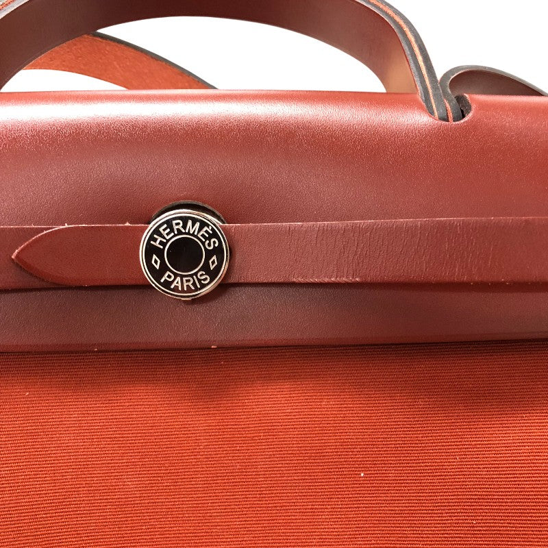 エルメス HERMES エールバッグジップPM B刻印 キュイーブル・ルージュアッシュ シルバー金具 トワル・ハンター レディース ハンドバッグ