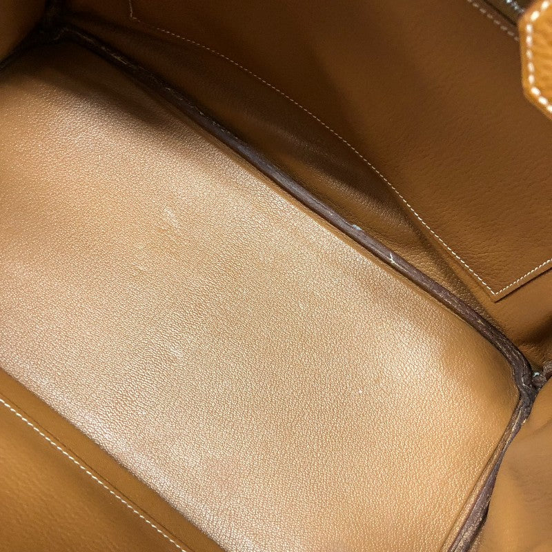 エルメス HERMES バーキン35 □I刻 ゴールド シルバー金具 トゴ レディース ハンドバッグ