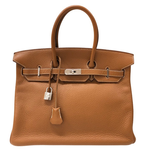 エルメス HERMES バーキン35 □I刻 ゴールド シルバー金具 トゴ レディース ハンドバッグ