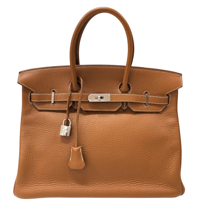 エルメス HERMES バーキン35 □I刻 ゴールド シルバー金具 トゴ レディース ハンドバッグ