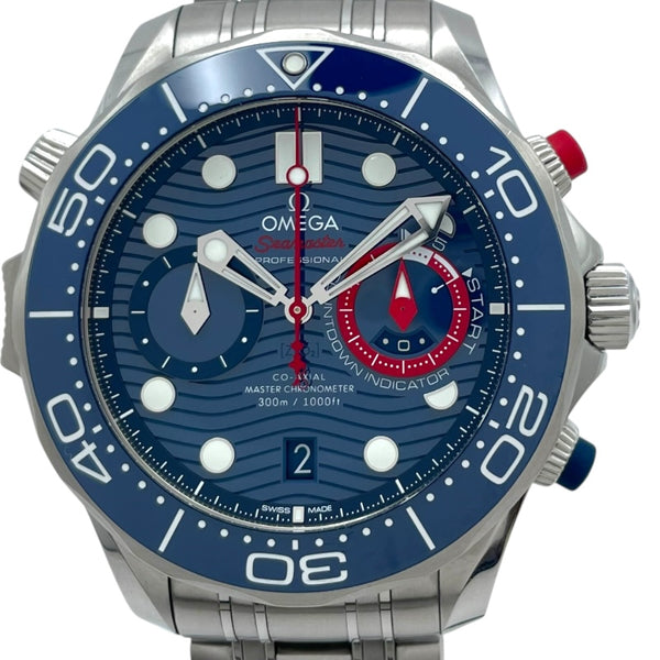 オメガ OMEGA シーマスター ダイバー300M アメリカズカップ マスター クロノメーター クロノグラフ 210.30.44.51.03.002 ブルー SS 自動巻き メンズ 腕時計