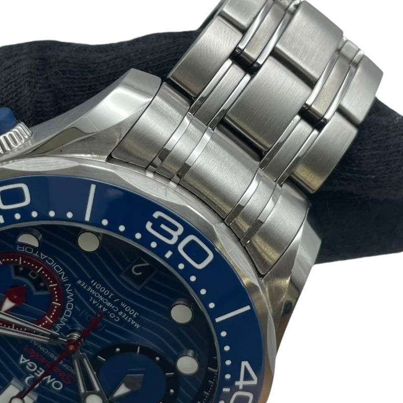 オメガ OMEGA シーマスター ダイバー300M アメリカズカップ マスター クロノメーター クロノグラフ 210.30.44.51.03.002 ブルー SS 自動巻き メンズ 腕時計