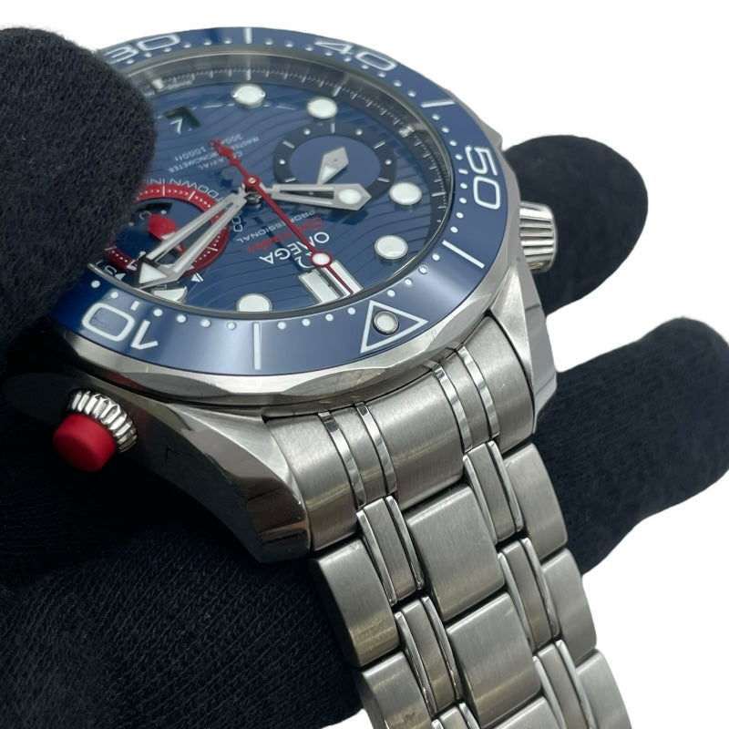 オメガ OMEGA シーマスター ダイバー300M アメリカズカップ マスター クロノメーター クロノグラフ 210.30.44.51.03.002 ブルー SS 自動巻き メンズ 腕時計