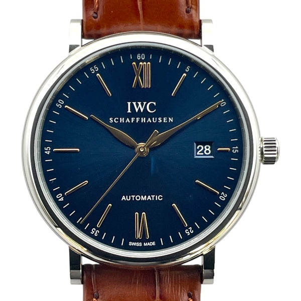 インターナショナルウォッチカンパニー IWC ポートフィノ オートマティック IW356523 ブルー SS 自動巻き メンズ 腕時計